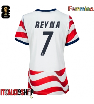 Stati Uniti Giovanni Reyna #7 Prima Maglia Femmina Mondiali 2026 Manica Corta